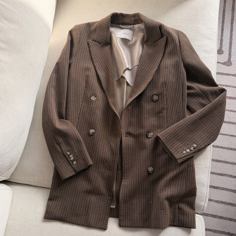 Wilfred Plaid Blazer in Brown and Black